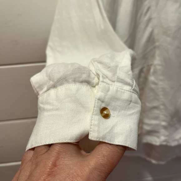 🤍HOLDING HORSES for Anthropologie – White Buttoned Linen Blouse – Size S - Picture 7 of 9